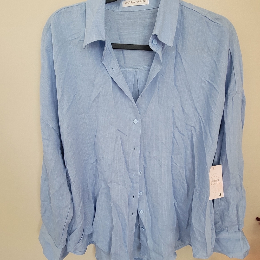 Neutral Ground Women's Light Blue Button-Down Shirt